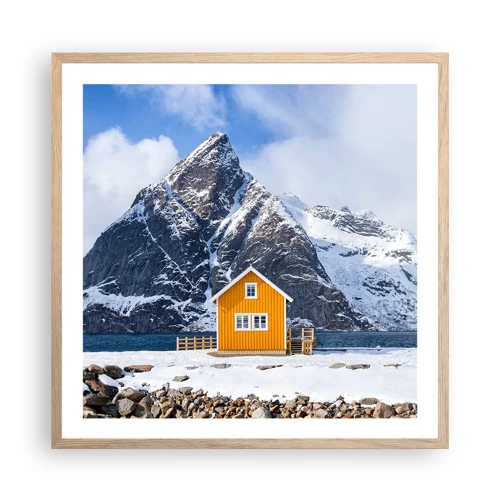 Poster in cornice rovere chiaro - Vacanze scandinave - 60x60 cm
