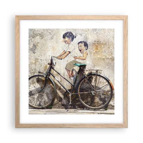 Poster in cornice rovere chiaro - Vero o falso? - 40x40 cm