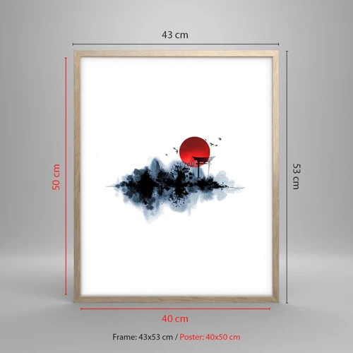 Poster in cornice rovere chiaro - Vista giapponese - 40x50 cm