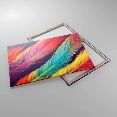 Quadro su tela - Stampe su Tela - Arcobaleno piumato - 100x70 cm