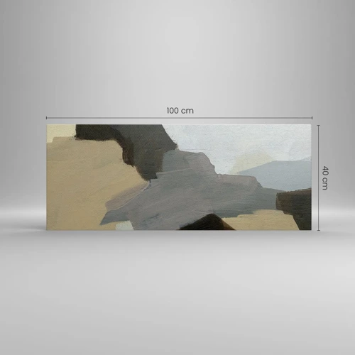Quadro su tela - Stampe su Tela - Astrazione: il crocevia del grigio - 100x40 cm