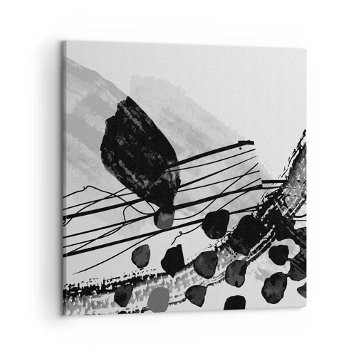 Quadro su tela - Stampe su Tela - Astrazione organica in bianco e nero - 50x50 cm
