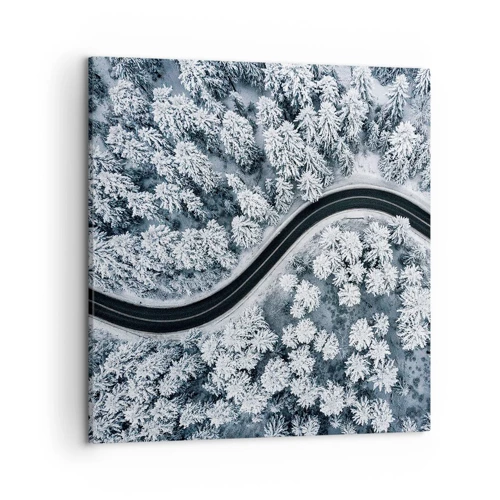 Quadro su tela - Stampe su Tela - Attraverso il bosco invernale - 50x50 cm
