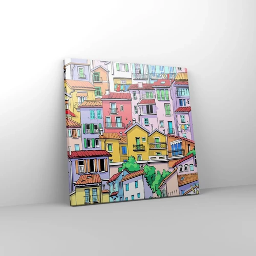 Quadro su tela - Stampe su Tela - Città allegra - 30x30 cm