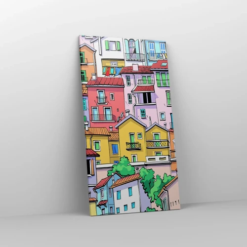 Quadro su tela - Stampe su Tela - Città allegra - 55x100 cm