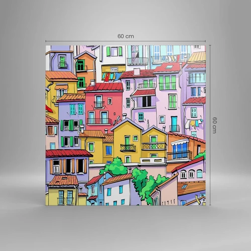 Quadro su tela - Stampe su Tela - Città allegra - 60x60 cm