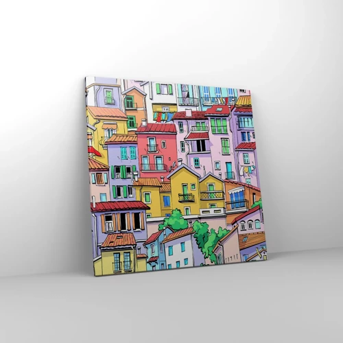 Quadro su tela - Stampe su Tela - Città allegra - 60x60 cm