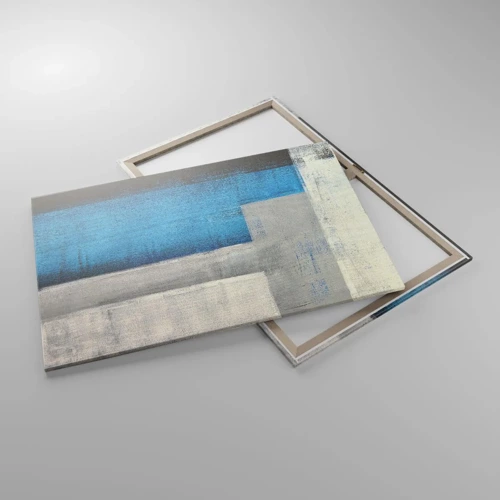 Quadro su tela - Stampe su Tela - Composizione poetica in grigio e blu - 100x70 cm