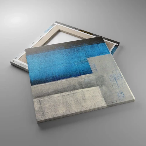 Quadro su tela - Stampe su Tela - Composizione poetica in grigio e blu - 40x40 cm