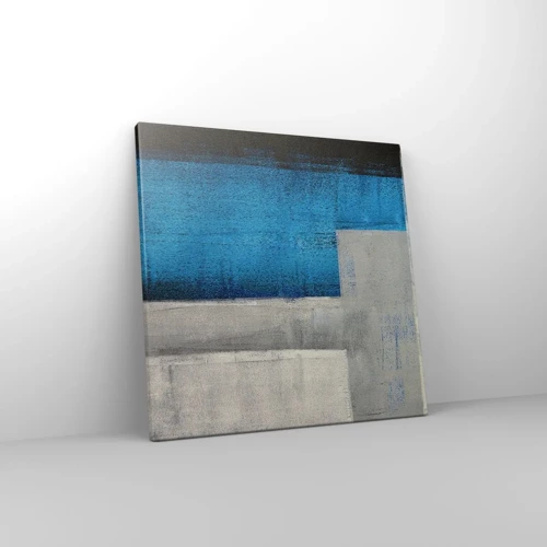 Quadro su tela - Stampe su Tela - Composizione poetica in grigio e blu - 40x40 cm