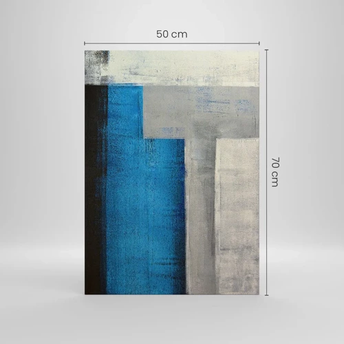 Quadro su tela - Stampe su Tela - Composizione poetica in grigio e blu - 50x70 cm