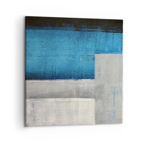 Quadro su tela - Stampe su Tela - Composizione poetica in grigio e blu - 60x60 cm