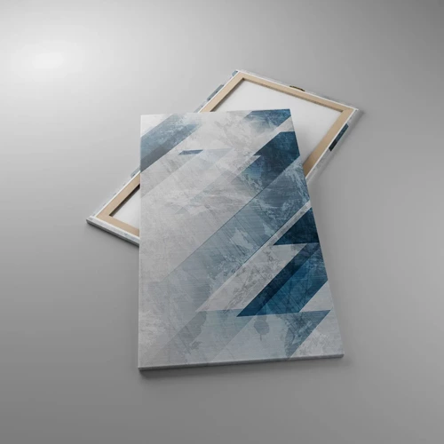 Quadro su tela - Stampe su Tela - Composizione spaziale: movimento in grigio - 65x120 cm