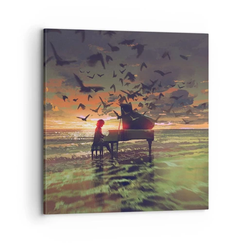 Quadro su tela - Stampe su Tela - Concerto per pianoforte e onde - 70x70 cm