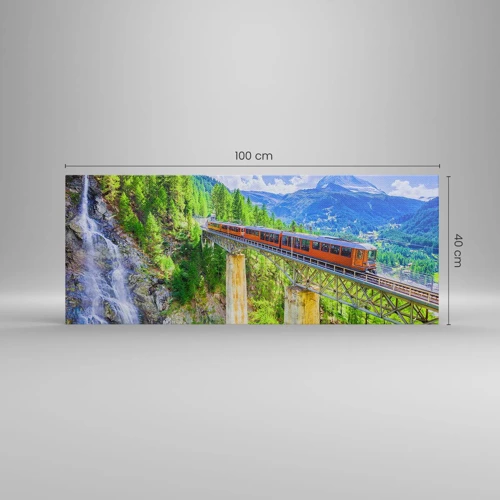 Quadro su tela - Stampe su Tela - Ferrovia alpina - 100x40 cm