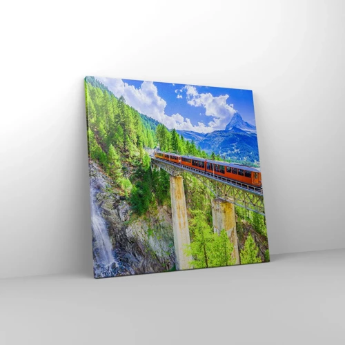 Quadro su tela - Stampe su Tela - Ferrovia alpina - 50x50 cm