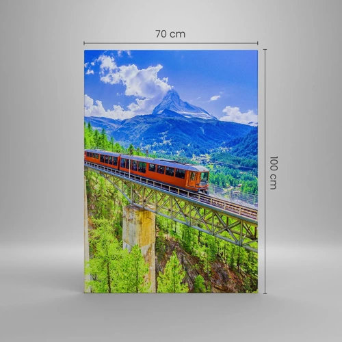 Quadro su tela - Stampe su Tela - Ferrovia alpina - 70x100 cm