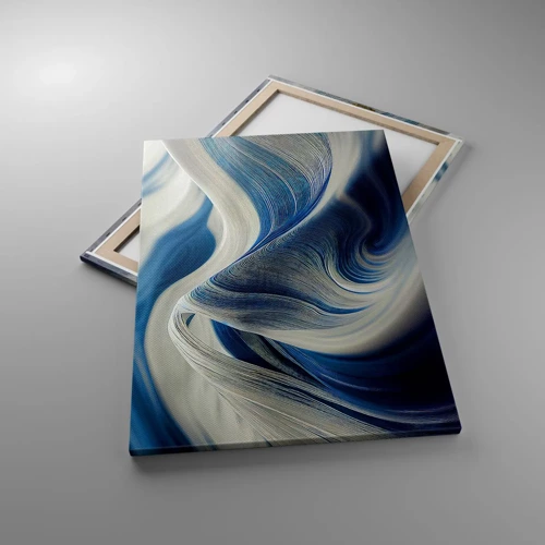Quadro su tela - Stampe su Tela - Fluidità di blu e di bianco - 70x100 cm