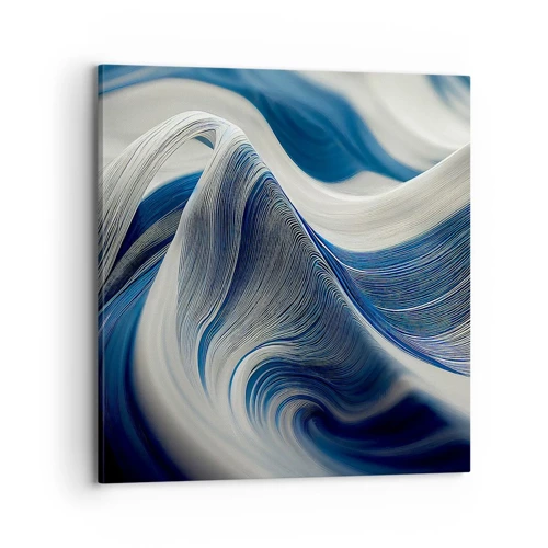 Quadro su tela - Stampe su Tela - Fluidità di blu e di bianco - 70x70 cm