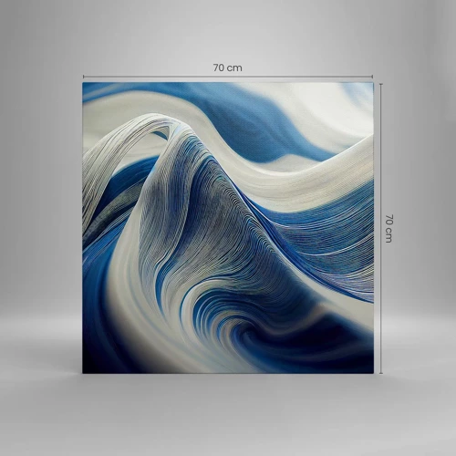 Quadro su tela - Stampe su Tela - Fluidità di blu e di bianco - 70x70 cm