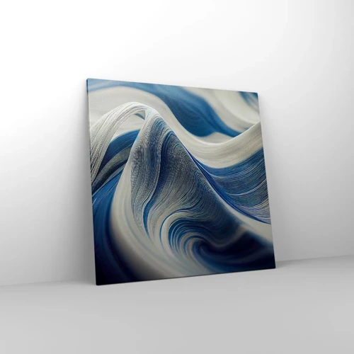 Quadro su tela - Stampe su Tela - Fluidità di blu e di bianco - 70x70 cm