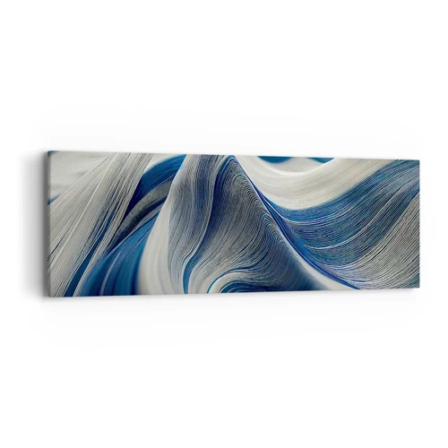 Quadro su tela - Stampe su Tela - Fluidità di blu e di bianco - 90x30 cm