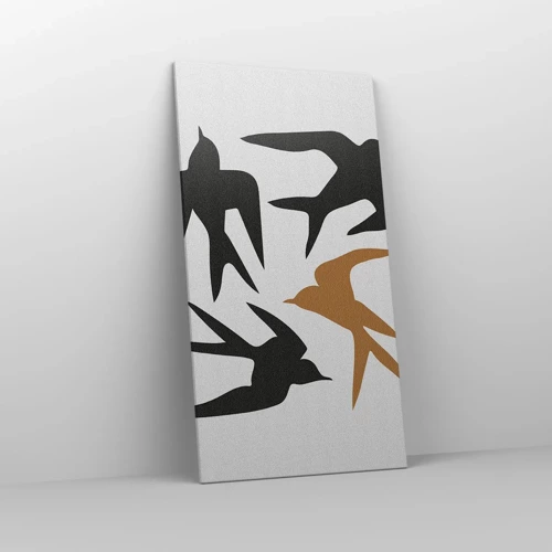 Quadro su tela - Stampe su Tela - Giochi di rondini - 65x120 cm