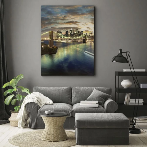 Quadro su tela - Stampe su Tela - Il cielo luminoso sopra Manhattan - 45x80 cm