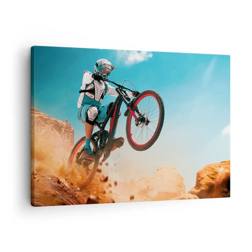 Quadro su tela - Stampe su Tela - Il demone della follia ciclistica - 70x50 cm