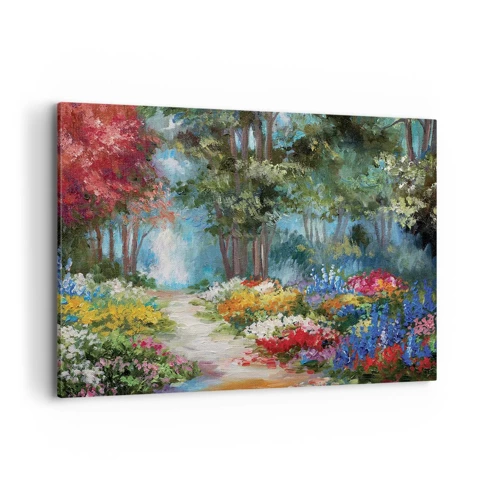 Quadro su tela - Stampe su Tela - Il giardino del bosco d'aprile - 120x80 cm
