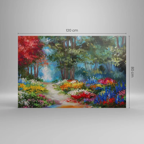 Quadro su tela - Stampe su Tela - Il giardino del bosco d'aprile - 120x80 cm