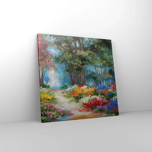 Quadro su tela - Stampe su Tela - Il giardino del bosco d'aprile - 50x50 cm