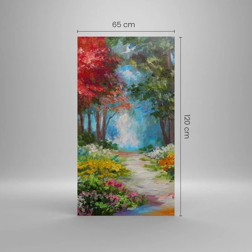 Quadro su tela - Stampe su Tela - Il giardino del bosco d'aprile - 65x120 cm