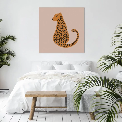 Quadro su tela - Stampe su Tela - Il leopardo è un motivo di moda - 30x30 cm