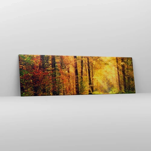 Quadro su tela - Stampe su Tela - Il silenzio d'oro del bosco - 160x50 cm