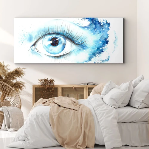 Quadro su tela - Stampe su Tela - Immergersi nell'azzurro dello sguardo - 100x40 cm