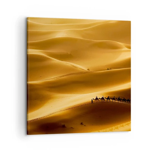 Quadro su tela - Stampe su Tela - La carovana sulle onde del deserto - 60x60 cm