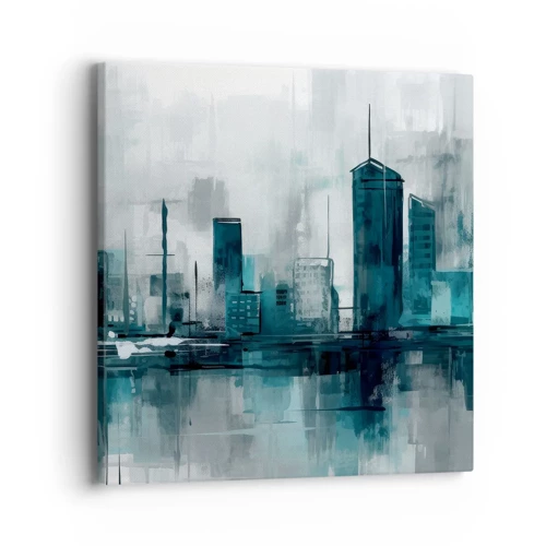 Quadro su tela - Stampe su Tela - La città al colore della pioggia - 40x40 cm