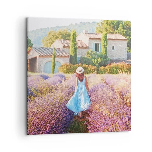 Quadro su tela - Stampe su Tela - La ragazza nella lavanda - 50x50 cm