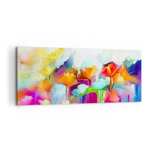 Quadro su tela - Stampe su Tela - L'arcobaleno è fiorito - 100x40 cm