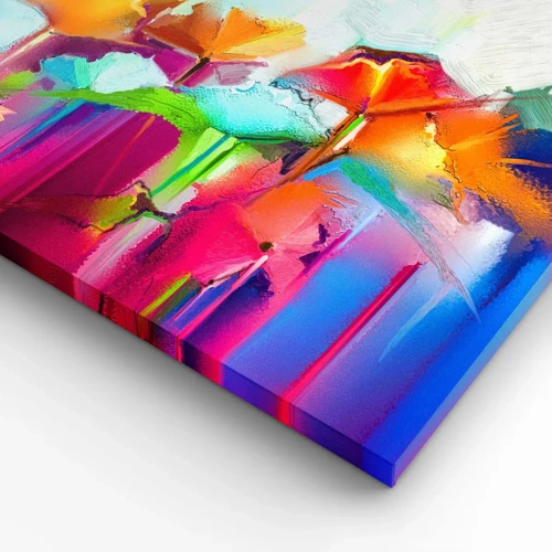 Quadro su tela - Stampe su Tela - L'arcobaleno è fiorito - 100x40 cm