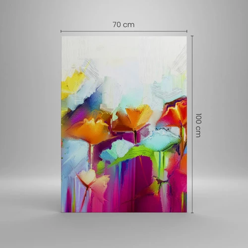 Quadro su tela - Stampe su Tela - L'arcobaleno è fiorito - 70x100 cm