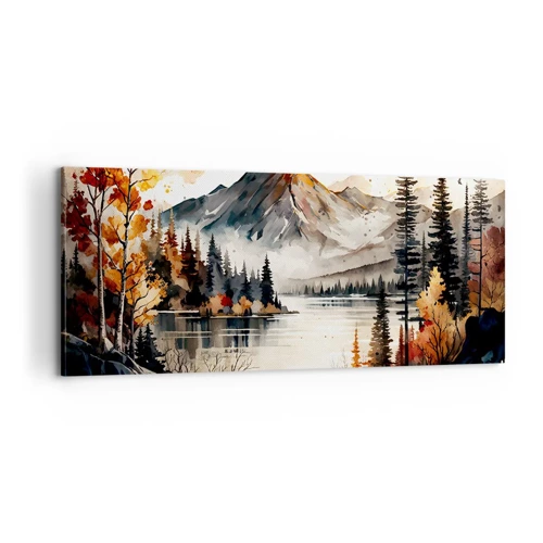 Quadro su tela - Stampe su Tela - L'autunno dorato sui monti - 100x40 cm