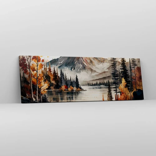 Quadro su tela - Stampe su Tela - L'autunno dorato sui monti - 90x30 cm