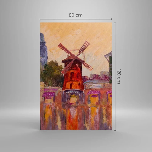 Quadro su tela - Stampe su Tela - Le icone di Parigi: il Moulin Rouge - 80x120 cm