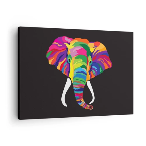 Quadro su tela - Stampe su Tela - L'elefante che faceva il bagno nell'arcobaleno - 70x50 cm