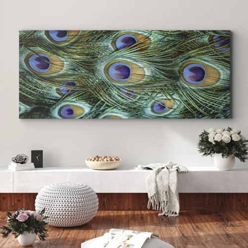 Quadro su tela - Stampe su Tela - Lo sguardo del pavone - 120x50 cm