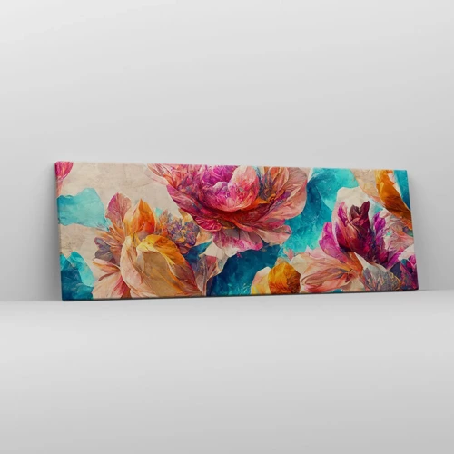 Quadro su tela - Stampe su Tela - Lo splendore colorato del bouquet - 90x30 cm