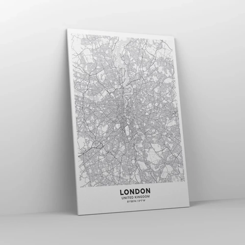 Quadro su tela - Stampe su Tela - Mappa del labirinto di Londra - 80x120 cm