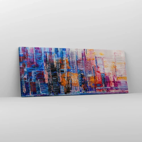 Quadro su tela - Stampe su Tela - Metropoli gioiosa - 100x40 cm